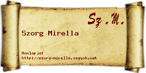 Szorg Mirella névjegykártya